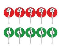 10 Pcs/Set Thumb Up Thumbs Down Tuning Paddles for Classroom Teacher Auction Signs Yes or Not Paddles True False Paddle