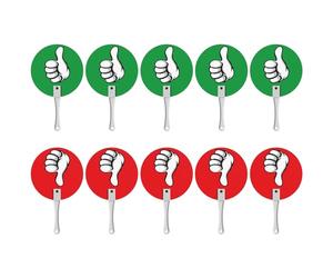 10 Pcs/Set Thumb Up Thumbs Down Tuning Paddles for Classroom Teacher Auction Signs Yes or Not Paddles True False Paddle