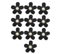 10 Pcs Sew On Patches Imitation Pearls Flower Applique Decorative for Clothes Hairpins