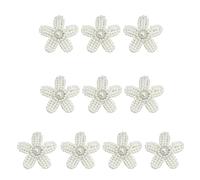 10 Pcs Sew On Patches Imitation Pearls Flower Applique Decorative for Clothes Hairpins
