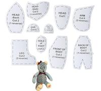 10 Pcs Sewing Patterns, Precise Cutting 15 Inch DIY Acrylic Handmade Teddy Bear Quilting Set, Sewing Patterns for Beginners, Memory Bear Template Pattern Set Birthday Gift
