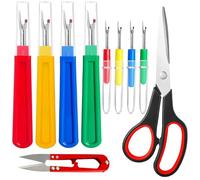10 Pcs Sewing Seam Rippers, 4 Big and 4 Small Handy Stitch Ripper Sewing Tools with 2 Scissors for Sewing Crafting Thread Removin