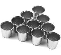 10 Pcs Sewing Thimbles Vintage Metal Sewing Tailor Finger Protector Thimbles Shield Pin Needle Grip Silver Sewing Machine Handworking DIY Craft Tools d Practical Treatment, Sewing Tools 18 * 19mm