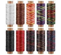 10 Pcs Sewing Thread Waxed Thread for Bookbinding Thread 550 yards Leather Sewing Wax Thread Upholstery Thread for Leather Craft Beginners Stitching, Bookbinding, Bracelets Making
