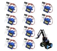 10 Pcs SG90 Servo Motor, SG90 9G Micro Servo Kit for RC Robot Arm Helicopter Airplane Remote Control, Metal Geared Motor Kit, Compatible with Arduino