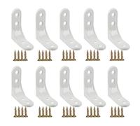 10 Pcs Shelf Bracket, White Shelving Brackets, Heavy Duty L Shape Metal Brackets with Pre-Drilled Holes, Compatible with Various Shelving and DIY Projects(2Inch x 2 Inch)