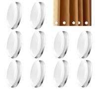 10 Pcs Shower Curtain Weights Magnetic White Round, Magnet Drapery Weights, Heavy Duty Curtain Liner Magnets with 2 Pcs Anti-rust Film for Curtains Tablecloths