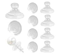 10 Pcs Silicone Earring Backs, Clear Earrings Safety Back, Clutch Earring Pad, Droopy Heavy Comfort Rubber Earrings Backs for Studs Safety Back Stoppers for Women Men