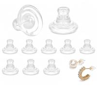 10 PCS Silicone Earring Backs, Safety Backs Clear Rubber Earrings Stoppers for Wire Ear Loop Locking Earrings Back, Studs/Droopy Comfort Rubber Earring Backs for Women Men