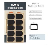 10 Pcs Silicone Mouthpiece Cushions 0.5mm 0.8mm for Alto Tenor Soprano Saxophone and Clarinet, Anti-Slip Pads Protect Teeth and Prevent Bite Marks, Black and White(Black Clarinet 0.5mm)