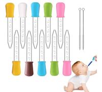 10 PCS Silicone Pipettes Dropper, 5ml Clear Graduated Plastic Dispenser Liquid Transfer Pipettes Children Feeder with 2 Cleaning Brushes for Gummy Mold Pet Plant and Crafts