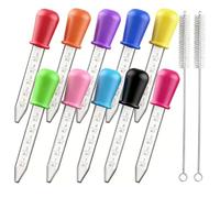 10 Pcs Silicone Pipettes Dropper, 5ml Liquid Droppers, Reusable Clear Droppers Pipettes with Cleanning Brush for Candy Molds Gummy Mold and DIY Crafts