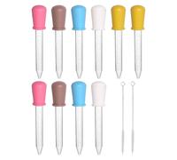 10 PCS Silicone Pippets Dropper,5ML Liquid Droppers with 2 Cleaning Brushes,Plastic Pipette Dropper for Liquids,Children Baby Medicine Dropper for Candy Gummy Mold Wax Melts(5 Colors)