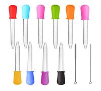 10 PCS Silicone Plastic Droppers Pipettes 5ML Liquid Droppers Transfer Pipette Dropper Eye Dropper Pipette Kids Children Baby Medicine Dropper With 2 Cleaning Brushes For Candy Gummy Mold Wax Melts