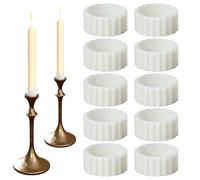 10 Pcs Silicone Taper Candle Holder, Lightweight Practical Candle Grippers for Taper Candles Rings for Tapers Reusable Candles Accessories for Wedding Festivals Home Decor