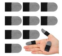 10 Pcs Silver Fiber Gaming Finger Sleeves, Finger Cots Anti Sweat Touch Screen Gloves Thumb Protector Compatible with All Touchscreen Devices, Black
