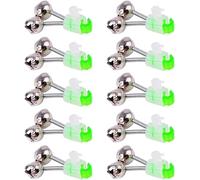 10 PCS Silver Fishing Rod Bells Double Bell 1.89 Inch Green Galvanized Fish Bite Alarm Portable Reusable Bite Indicator for Night Fishing Rod Bite Alarm Twin Bells For Fishing Enthusiasts