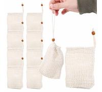 10 Pcs Sisal Soap Bag Natural Soap Packaging with Drawstring Soap Saver Pouch for Foaming, Drying Soaps, Exfoliatio, Massage, Soap Saver Bag