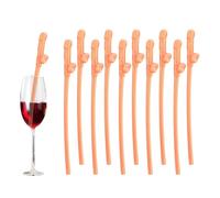 10 Pcs Skin Color Party Straws, Hen Party Naughty Straw, Penis Straws, Silicone Reusable Straws for Parties, Girls Cocktail Night Novelty Party Accessories for Bar Bachelorette Party Birthday Wedding