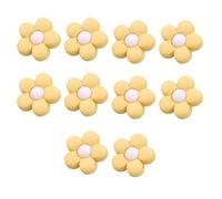10 Pcs Small Buttons for Cardigans Novelty Shirt Buttons Flower Buttons for Baby Cardigans Plastic Buttons for Girls, Boys-Yellow+White-18mm