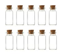 10 Pcs Small Glass Bottles With Cork Lids, Mini Glass With Stoppers for Empty Spell Jars, Small Message, Tiny Wishing, Miniature Potion - DIY Crafts Decoration Wedding Party