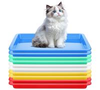 10 Pcs Small Kitten Litter Box, 13.4 x 9.8 x 1 Inch, Small Litter Box for Kittens Bunny Supplies, Low Entry Waterproof Travel Toilet for Kittens Bunny Kitty Guinea Pig Pet Supplies, Multicolor