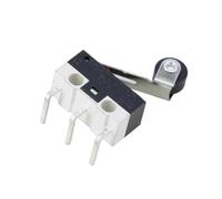 10 PCS Small Limit Microswitch Car Switch with Scroll Wheel Microswitch Curved Foot Arc Handle Microswitch Mouse Switch(Right bend of pulley)