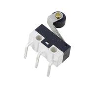 10 PCS Small Limit Microswitch Car Switch with Scroll Wheel Microswitch Curved Foot Arc Handle Microswitch Mouse Switch(Left bend of pulley)
