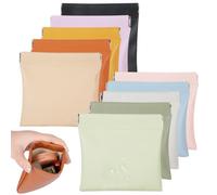 10 Pcs Small Makeup Bag for Purse, No Zipper Self-closing Cosmetic Bag for Women, Mini Snap Closure Organizer Pouch, Waterproof Portable Coin Purse Travel Storage for Cosmetics Headphones Jewelry