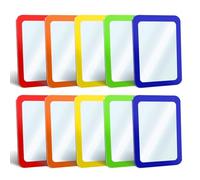 10 Pcs Small Mirrors for Kids, 6 x 4 Inch Unbreakable Shatter Proof Mirror for Crafts, Round Corners Square Child Safe Mirror for Classroom Preschool Bathroom DIY Crafts (5 Colors)