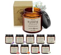 10 Pcs Small Scented Candles Jars, Mini Aromatherapy Candle Gift Set for Women, Long Lasting Burn Natural Soy Wax Candle Container for Birthday Valentine's Mother's Anniversary Thanksgiving, Amber