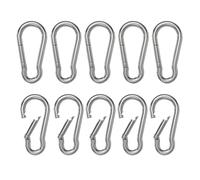 10 Pcs Snap Hooks, 304 Stainless Steel, Carabiner Snap Hook Carabiner Keychain Clips for Outdoor, Camping, Hiking, Hooks for All Lifting Aids and Handles with An Eyelet