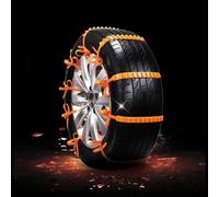 10 Pcs Snow Chains Non-slip Tire Chains - Nylon Ice Breaking Wheel Chains with Multi-layer Teeth, Anti-skid Gear for Snowy Road Safety (Orange)