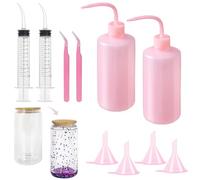 10 PCS Snow Globe Tumbler Supplies Kit - DIY Snow Globes Tumbler Accessories Set Includes Bent Squeeze Bottles, Funnels, Syringes, Tweezers, Essential Snow Globe Cups Tools for Glitter Tumblers Craft