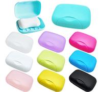 10 PCS Soap Box Holder,Plastic Travel Soap Dish,Portable Leak Proof Soap Case Container for Bathroom,Camping,Gym,Business Trip,10 Colors