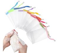 10 Pcs Soap Mesh Bags, 10 Colors Exfoliating & Foaming Soap Saver Pouch with Drawstring, Hangable Soft Shower Net for Body & Facial Cleansing, Foaming Mesh Bag for Soaps (Assorted Colors)
