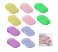 10 PCS Soap Sheets,Portable Hand Soap Flakes Disposable,Portable Hand Soap Flakes,Foaming Paper Soap Flakes for Travel Outdoor,Travel Paper Soap Sheets for Hand Washing,Disposable Laundry Clothes Soap