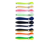 10 Pcs Soft Fishing Lures Worm Baits Jigging Wobbler Artificial Swimbaits For Saltwater Fishing Tackle Fleeing