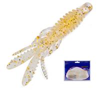 10 Pcs Soft Swimbait Lures, 8cm/3.15in Shrimp Shape Soft Plastic Fishing Lures Kit, Bass Fishing Lure Swim Baits with 5 Color, for Fishing Trout, Crappie, Bass, Redfish, Freshwater, Saltwater