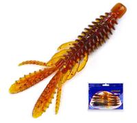 10 Pcs Soft Swimbait Lures, 8cm/3.15in Shrimp Shape Soft Plastic Fishing Lures Kit, Bass Fishing Lure Swim Baits with 5 Color, for Fishing Trout, Crappie, Bass, Redfish, Freshwater, Saltwater