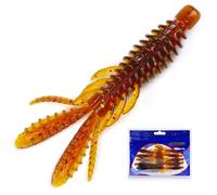 10 Pcs Soft Swimbait Lures, Shrimp Shape Soft Plastic Fishing Lures Kit, Bass Fishing Lure Swim Baits with 5 Color, for Fishing Trout, Crappie, Bass, Redfish, Freshwater, Saltwater