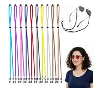 10 PCS Spectacles Cord, Glasses Chain, Glasses Straps Kit 10 Colors Universal Leather Glasses Chain Lanyard Adjustable Eyeglass Cords Sunglasses Strap Glasses String Holder for Men and Women