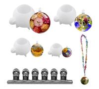10 Pcs Sphere Resin Molds, Round Ball Epoxy Resin Molds with Clip,3D Crystal Ball Silicone Mold for DIY Flower Preservation, Candle Making, Office and Home Decoration (with 6 Mold Clip)