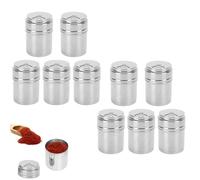 10 Pcs Spice Shaker, Seasoning Bottle Stainless Steel Salt Pepper Shaker Seasoning Cans Salt Pot with Rotating Cover