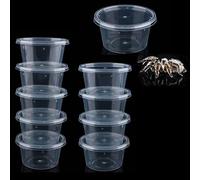 10 Pcs Spider Terrariums Breeding Box Small Round Hatching Container Acrylic Feeding Box for Spider Scorpion Centipede Insect