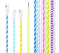 10 Pcs Spiral Cable Protector, Multicolor Charger Protector from Pets No Chew The Cable, Data Cables Protective, Headphone Saver Charger Protective Cover for Phone Chargers