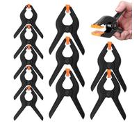 10 Pcs Spring Clamps,Crocodile Clips Heavy Duty Nylon Spring Clips,Wood Clamps and Muslin Spring Clamps for DIY Project Photo Studios Woodwork Artwork Photo Background (5 * 3inch+5 * 2inch)