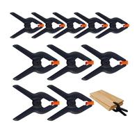 10 Pcs Spring Clamps, Plastic Heavy Duty Spring Clips, 3 Inch Plastic Wood Clamps and 2 Inch Muslin Clamp, for DIY Project Photo Studios Woodwork Artwork Photo Background (5 * 3 Inch + 5 * 2 Inch)