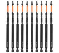 10 Pcs Square Driver Bit with 1/4inch Hex Shank and 150mm Length Alloy Steel Square Drive Bit for Pocket Hole Jig System