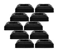10 Pcs Square Pipe Column Foot Cover 60x60 Fence Post Covers Decorative Plastic Black Base Trim Screw Hidden Split Design For Fence